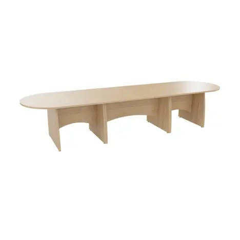 D End Shaped Conference Tables - 3600mm - Oak